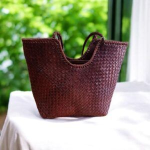 Bolso piel trenzado