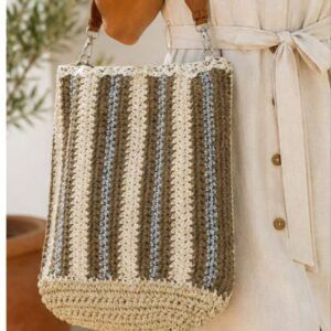 Bolso Tote Crochet Rayas Tierra
